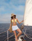 white Eyelet cotton mini skort
Mini skirt with inner shorts lining
Floral embroidery
Scalloped trim
Elasticated waistband
hamptons east coast outfit