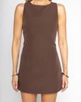 brown Sleeveless mini dress
A line
Boatneck neckline
Inner shorts lining
Back zipper closure
Lined
brown fall mini dress
fall outfit