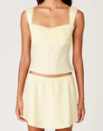 yellow Satin mini skirt
Inner shorts lining
Subtle bow detail at the waistband
Flowy silhouette
Elastic waistband
summer mini skirt
spring mini skirt