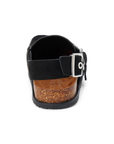 black suede clog slide