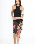black Knit halter tank top
Adjustable neck tie
going out top
