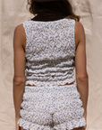 white Smocked floral printed shorts
Faux front bow
Elastic waistband
Has stretch
Unlined
summer shorts
stagecoach outfit
