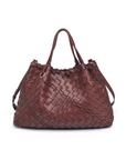 brown Woven tote bag
Spacious interior
Magnetic snap closure
Adjustable/detachable shoulder strap
Zip and slip