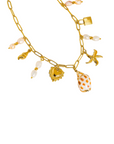18K Gold Non-Tarnish Shell and Pearl Charm Necklace
18K Gold Plating
Stainless Steel
sea shell charm necklace
