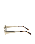gold black and green Aviator-style sunglasses
