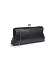 black Croc print clutch bag
Removable chain strap
Kiss lock closure
Inner slip pocket