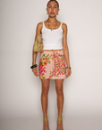 Floral printed mini skirt
Adjustable drawstring closure
Unlined
summer mini skirt