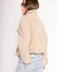 beige suede oversized jacket