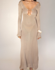 tan Crochet knit maxi dress
Long sleeves
Front ring detail
Low back with tie closure
Unlined
beach cover up
beach vacation dress
nice vacation outfit inspo