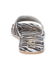 One-band zebra suede printed slide sandal
Squared toe
Padded insole
Suede/Synthetic
zebra slide sandals