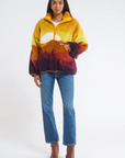 Plush Sherpa Jacket
Jersey bonded
Soft fuzzy interior
Contrast yellow nylon accents
Zip front henley with collar
Raglan sleeve
Zipper pockets at waist
Polyester
sunset jacket
mountain jacket
sherpa jacket