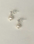 Sterling Silver earring post with freshwater pearls
Size and shape of pearls may vary