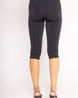 Capri Pant
Designed in a second-skin knit that flatters and moves with you
Mid-rise fit
Delicate scalloped lace trim
Pull-on style
Smooth elastic waistband
Lined
black butter soft capri pants