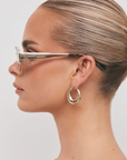 gold black and green Aviator-style sunglasses