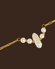 18K Gold Non-Tarnish Pearl Chain Bracelet