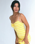 yellow Striped mini dress cover up
Adjustable spaghetti straps
Crafted from a custom Spandex blend hand knit
Acrylic/Spandex
Soft & delicate fabric, wear with care
Care: Hand wash inside out, hang or lay flat to dry