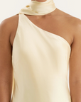 yellow Satin maxi dress
Scarf detail
Asymmetric neckline
Body skimming fit
wedding guest dress
bridesmaid dress