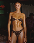 Leopard printed bandeau bikini top
Strapless
Crafted from soft, stretchy premium Italian fabric