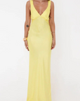 yellow Satin maxi dress
Plunging v-neckline
Ruched bust detailing
Exaggerated empire waist
Wide straps
Open back
wedding guest dress
bridesmaid dress