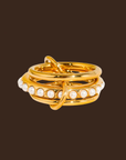 18K Gold Non-Tarnish Multi Stack Pearl Band Ring
18K Gold Plating
Stainless Steel
Size 8 Measurement: 0.714 Diameter/2.24 Circumference
Lead-free
Nickel-safe
Hypoallergenic
Water Resistant