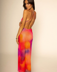 Mesh maxi dress
Cowl neck
Adjustavle crossback straps
Front O ring
Side high slit
Partially lined
sunset colored maxi dress
going out maxi dress
miami maxi dress