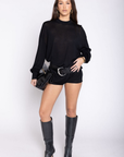 Knit long line bodysuit
Long sleeve
Unlined
black short jumpsuit bodysuit