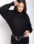 Knit long line bodysuit
Long sleeve
Unlined
black short jumpsuit bodysuit