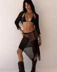 black Sheer knit bolero
Long sleeve