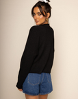 Fuzzy knit cardigan
Crewneck
Front button down closures
Long sleeves
Unlined
black cardigan
black basic cardigan
