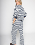 white and blue striped lounge sweat set
cute loungewear
fall sweat set
cute sweat set
Striped sweater top
Contract crew neckline and hemline
Unlined
Length: 24.5"
Cotton/Polyester/Spandex
BOTTOM
Striped sweater pants
Elastic waistband
Side pockets
Unlined
Waist: 26" Length: 40.5" Rise: 12"
Cotton/Polyester/Spandex
