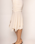cream Mesh midi skirt
Asymmetrical skirt
Mid waist
Ruffled trim
Lined
summer midi skirt
fall midi skirt
transition midi skirt