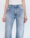Faded straight leg jeans
Mid rise bowed straight leg jeans
No stretch
Button and zipper fly
Five pocket construction
Rise: 10" / Inseam: 29" / Leg Opening: 17.5"
Cotton
mid to light wash denim jeans