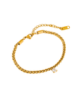 gold 18K Gold Non-Tarnish CZ Charm Braided Bracelet
18K Gold Plating
Stainless Steel
Cubic Zirconia