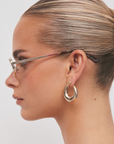 black and gold Round aviator sunglasses