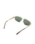 gold black and green Aviator-style sunglasses