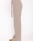 Striped ribbed lounge pant
Adjustable drawstring
Elastic waistband
brown and white striped lounge pant
fall outfit
winter outfit
christmas morning outfit