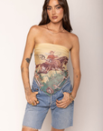 Graphic printed chiffon scarf top
Western vintage inspired scarf top
Unlined