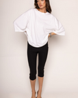 Knee length pants
Capri pants
Side zipper closure
Unlined
black capri pants