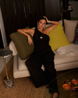 black One shoulder linen top
Asymmetrical hem
Cinchable side
Zipper closure
resort outfit