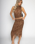 Asymmetrical polka dot midi skirt
Ruffle trim
Elastic waistband
Ruched side
Partially lined
Mesh
brown polka dot midi skirt
fall outfit
fall skirt
