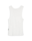 White ribbed tank top
Racerback