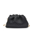 black Woven clutch bag
Detachable chain strap
Snap frame closure
Inner zipper pocket
black bag clutch