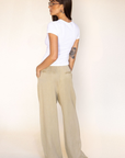 tan beige High waisted trouser pant
Belt loops
Eyelet and zipper closure
Front pleats
2 side pockets
2 faux back pockets
Unlined
work trouser pants
cute office attire
dressed up outfit