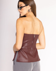 burgundy Faux leather tube top
Back zip closure
Inner rubber grip lining
Flare hem with side slits
Lined
burgundy leather going out tube top
winter top
fall top
christmas outfit