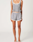 Gingham printed bloomer shorts
Elastic waistband with delicate bow detail
Eyelet lace trim
Fully lined
black and white gingham bloomer shorts