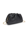 black Woven clutch bag
Detachable chain strap
Snap frame closure
Inner zipper pocket
black bag clutch