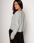 Fuzzy knit cardigan. Front button down closures. Unlined. grey knit cardigan. grey oversized cardigan
