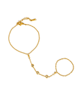 18K Gold Non-Tarnish CZ Hand Chain Bracelet
18K Gold Plating
Stainless Steel
Cubic Zirconia
gold cz hand chain