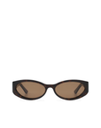 brown Oval tort sunglasses
Gold hardware engraved with Banbé logo on outer left arm
Style details printed in gold foil on inner right arm
Scratch resistant/category 3/polarised lens
100% UV protection
Acetate frame
Width: 3.8", Lens Height: 1.1", Arm Length: 5.5", Nose Bridge: 0.7"