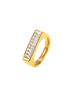 Minimal statement ring
Modern gold band set with a row of CZ crystals, designed for clean, structured shine
Tarnish-free, waterproof, and hypoallergenic
Backed by Ginneca Row's lifetime tarnish-free guarantee, including replacement if the stones ever lose integrity